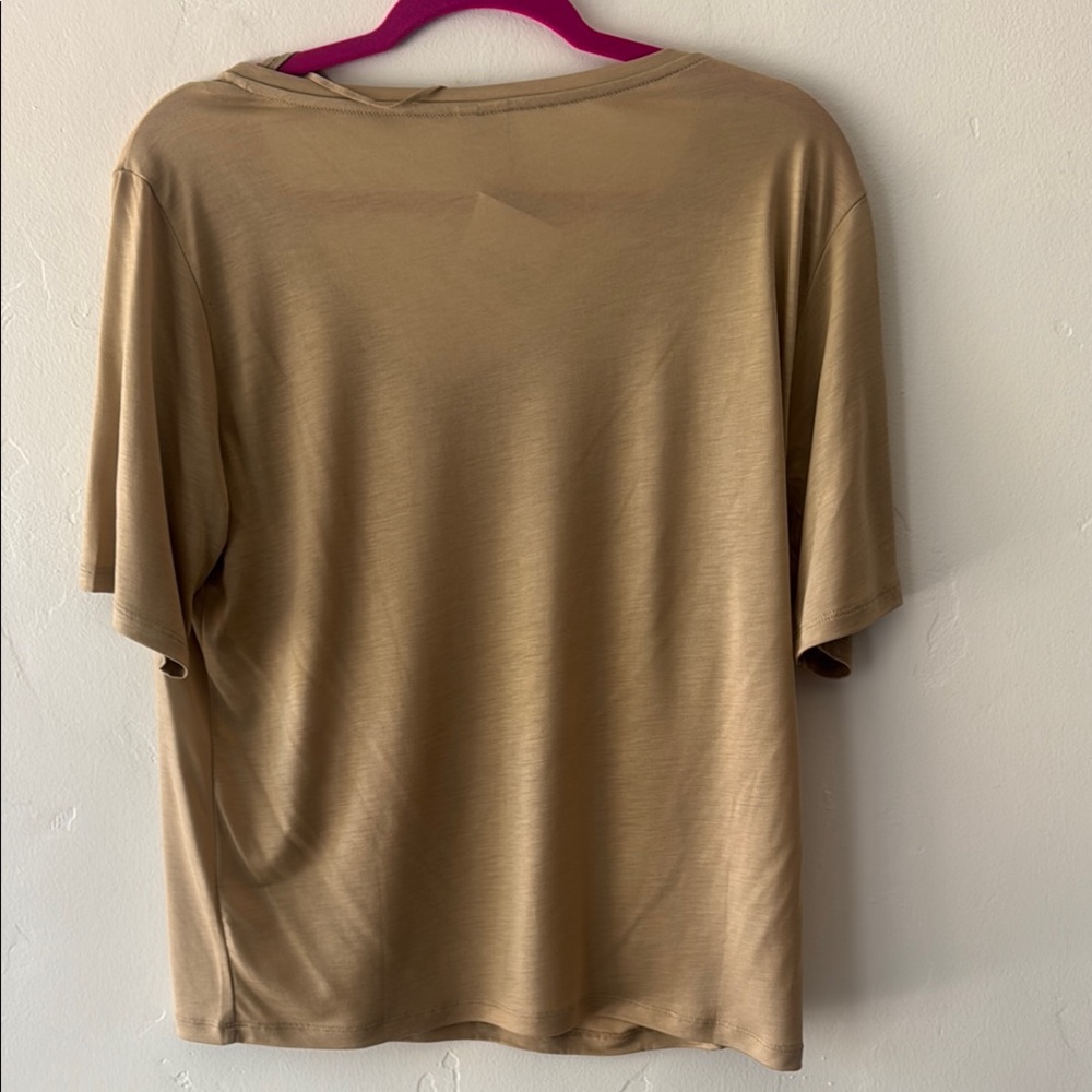 & Other Stories Tan Crop Short Sleeve T-Shirt - Picture 3 of 3